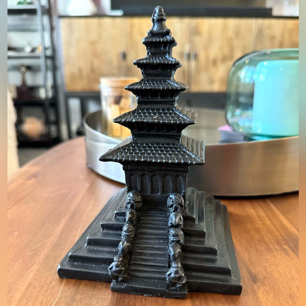 Artisan Nepal 5 Floor Temple Sculpture- Black